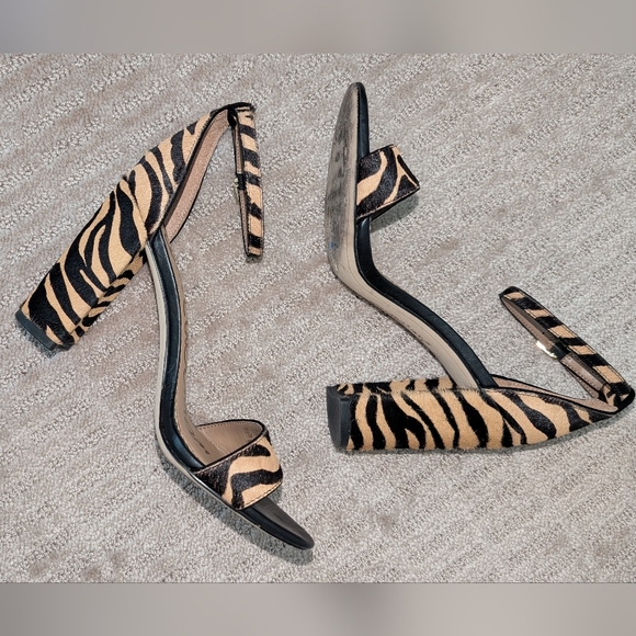 Sam Edelman Zebra-Print Ankle Strap Block Heel Sandal 7.5 - Picture 6 of 8